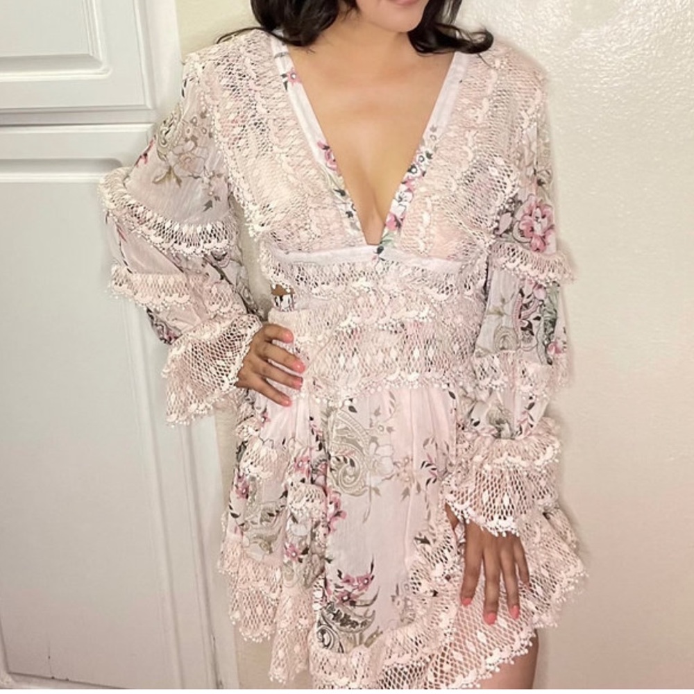 Blush color floral dress